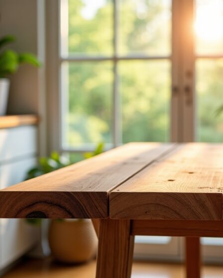 Une astuce écologique pour assembler deux plans de travail et créer une table durable