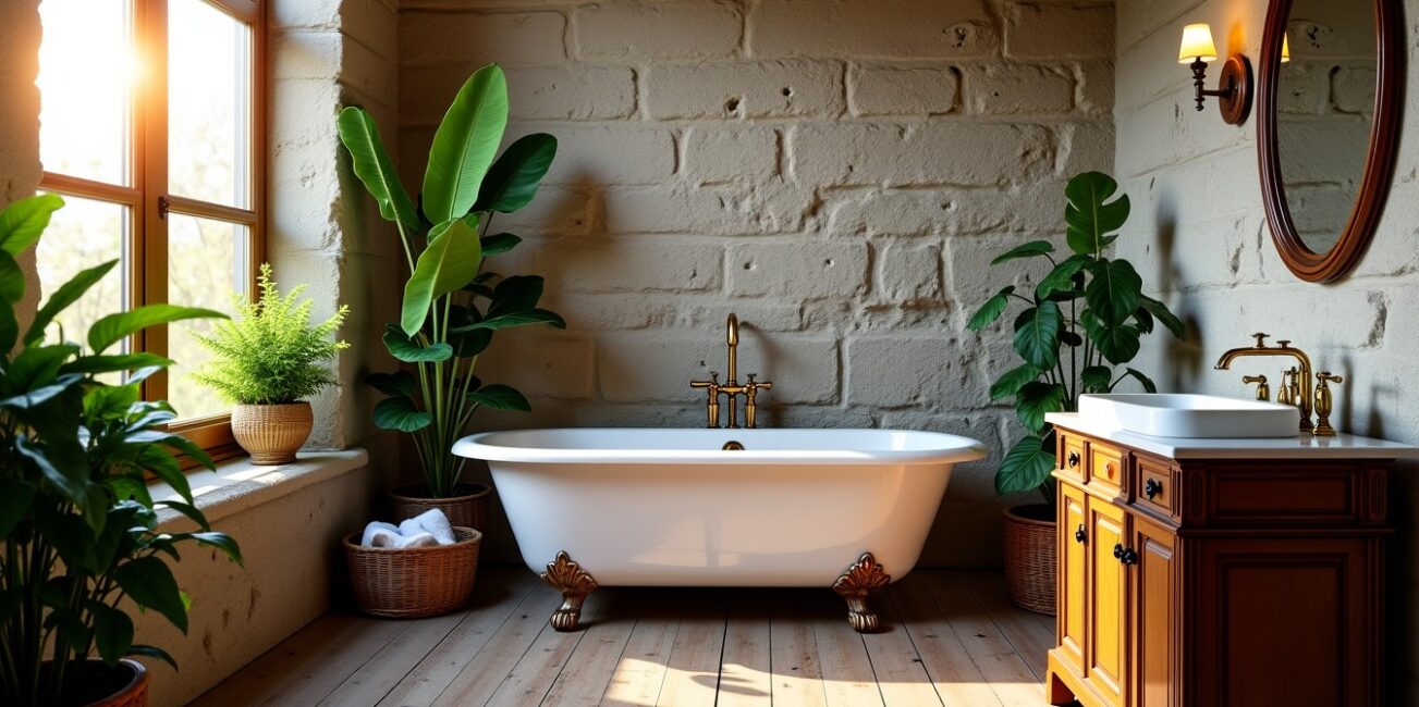 Concevez une salle de bain au charme authentique avec des pierres apparentes