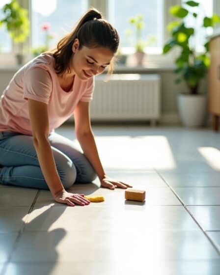 Astuces efficaces pour enlever une tache incrustée sur le carrelage sans l'endommager