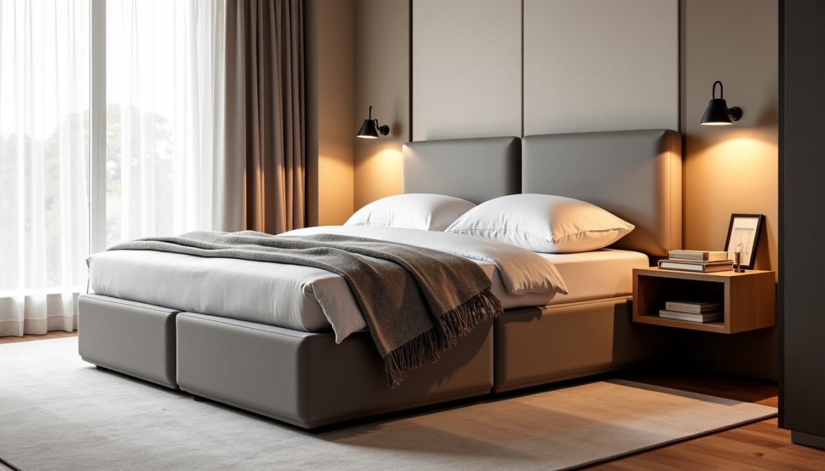 Lit coffre élégant, tête de lit stylée et rangements astucieux : les essentiels pour une chambre chic et fonctionnelle